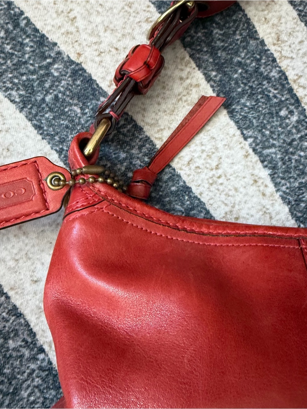 vintage Coach Bleecker small leather shoulder bag red EUC rare - Picture 2 of 9